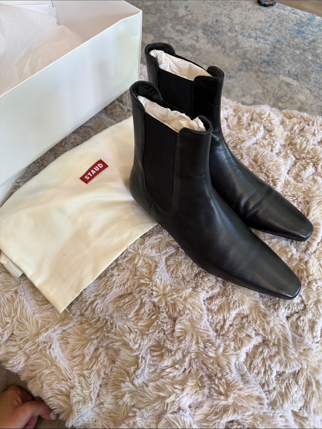 Staud Black Wally Chelsea Boots, Size 38, Nwt